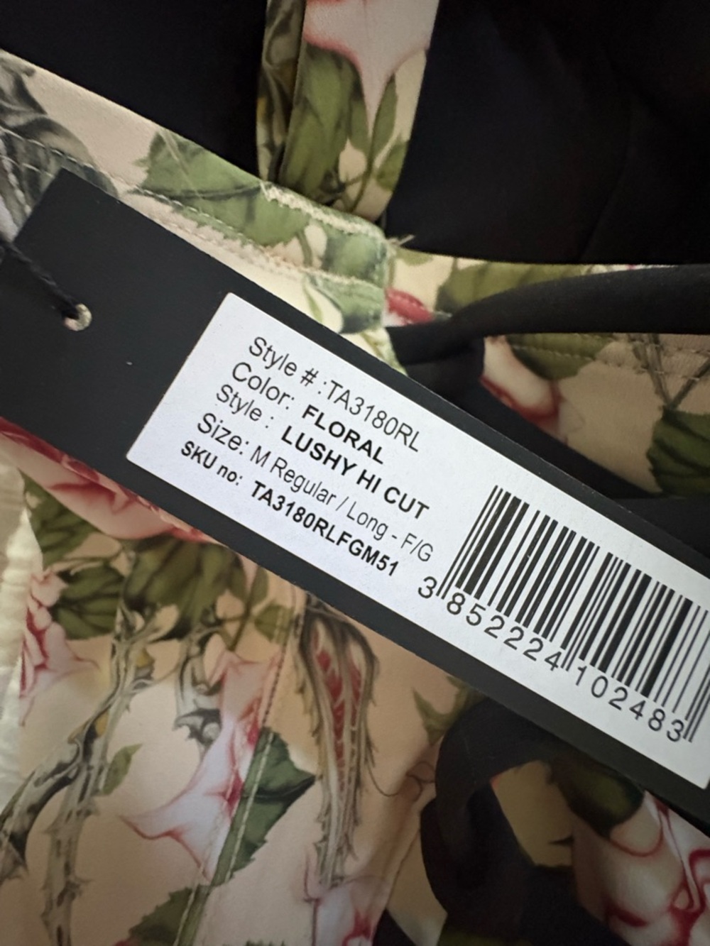TA3 High Cut Floral Lushy High Cut Thorny Rose Size M R/L torso Cup F/G RARE NWT - Picture 5 of 5